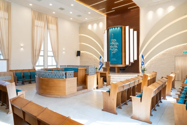 ריקי גרוזמן - עיצוב פנים ואדריכלות בתי כנסת-Synagogue,Aron Kodesh,Holy Ark,shul-פרויקט בית כנסת שירת חיים-בית כנסת נקי ומודרני