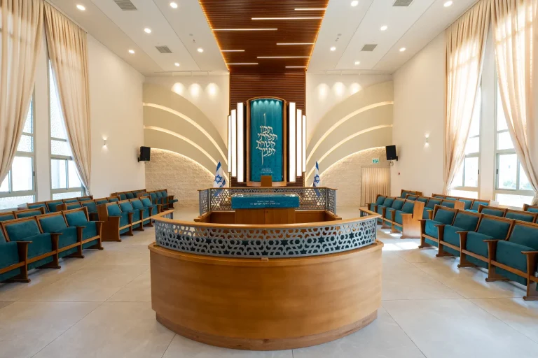 ריקי גרוזמן - עיצוב פנים ואדריכלות בתי כנסת-Synagogue,Aron Kodesh,Holy Ark,shul-פרויקט בית כנסת שירת חיים-קיר מזרח מעוצב